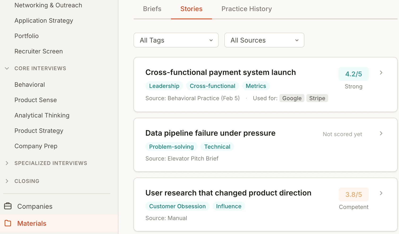 Behavioral practice module with Brand & Identity Brief context injected